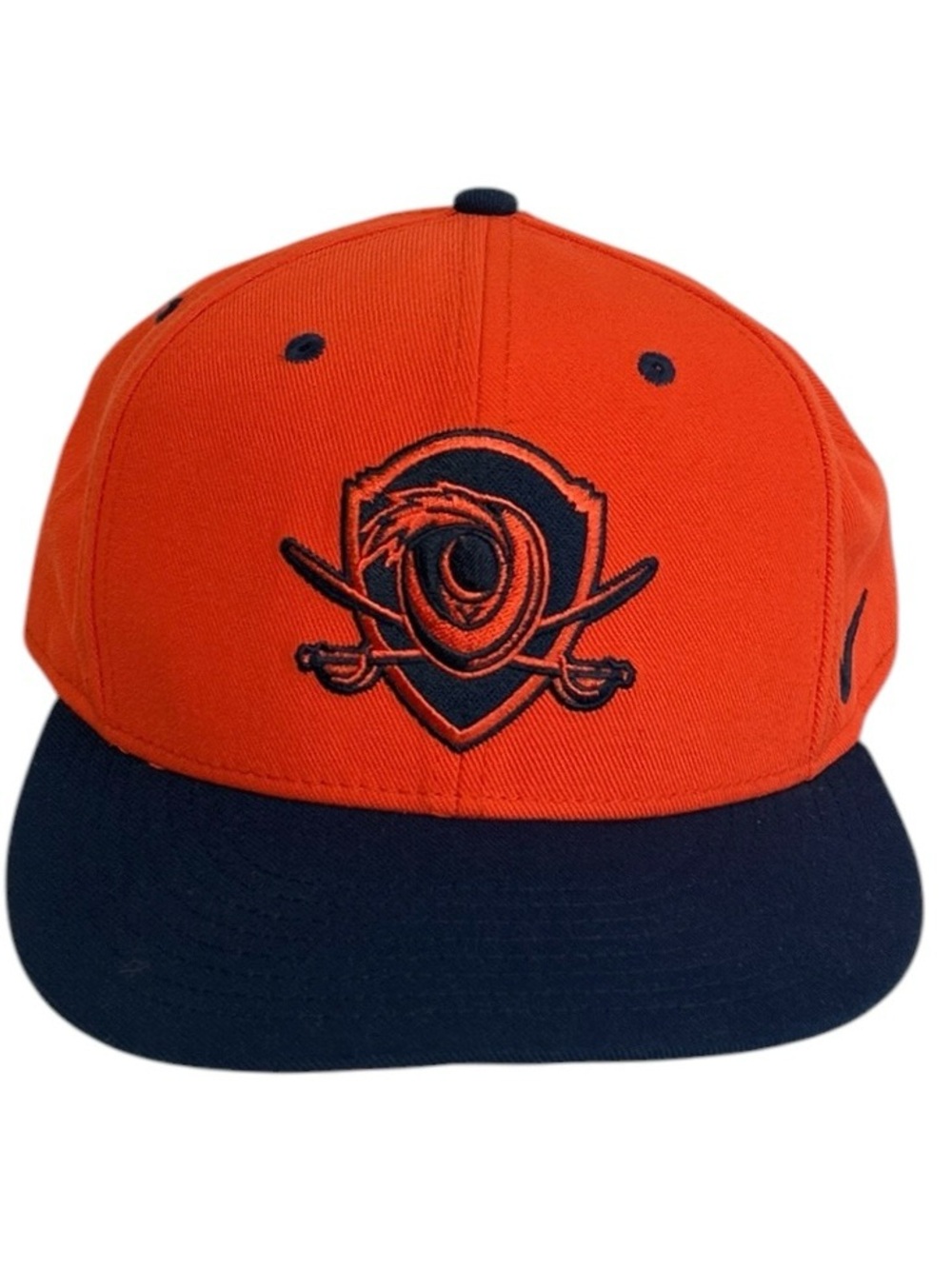 Nike Pro Virginia Cavaliers Fitted Hat Cap Men Navy Orange Logo 7 5/8 Flat Bill